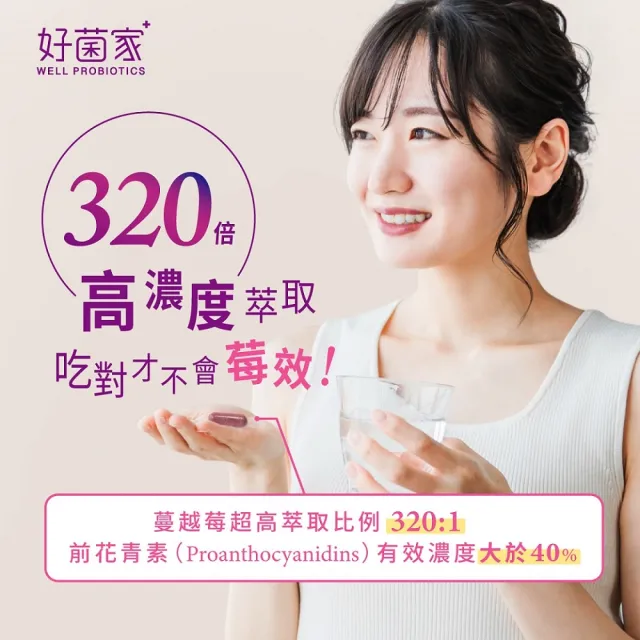 【好菌家】好美莓益生菌1袋(60粒/袋 前花青素100mg、甘露糖、蔓越莓、私密呵護)