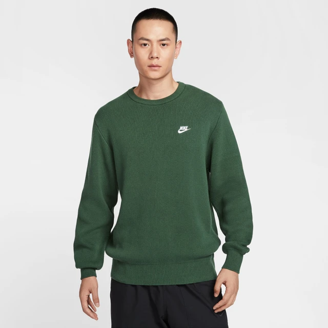 NIKE 耐吉 大學T 長袖上衣 男款 AS M NK CLUB CREW SWEATER 綠色(FQ2913323)