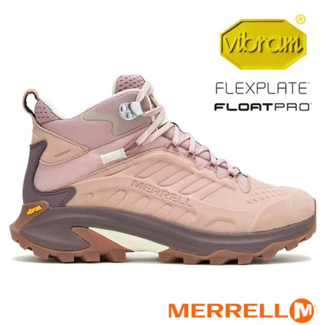 MERRELL 女 MOAB SPEED 2 LTR MID WATERPROOF 中筒防水登山健行鞋.休閒運動鞋(ML038220 藕粉色)