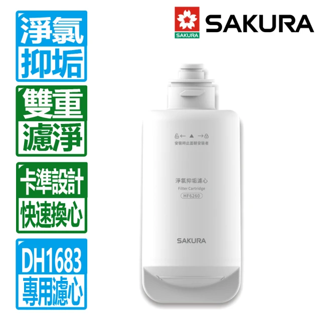 SAKURA 櫻花 DH1683美膚沐浴熱水器專用淨氯抑垢濾心(HF6260 配送不含安裝)