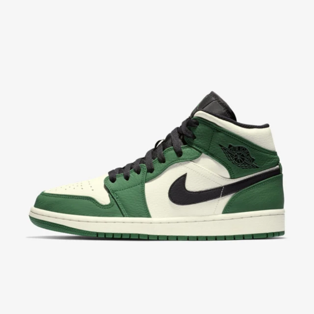 NIKE 耐吉 Air Jordan 1 Mid SE 男 運動休閒鞋 喬丹 AJ1 黑勾 米白 綠(852542-301)