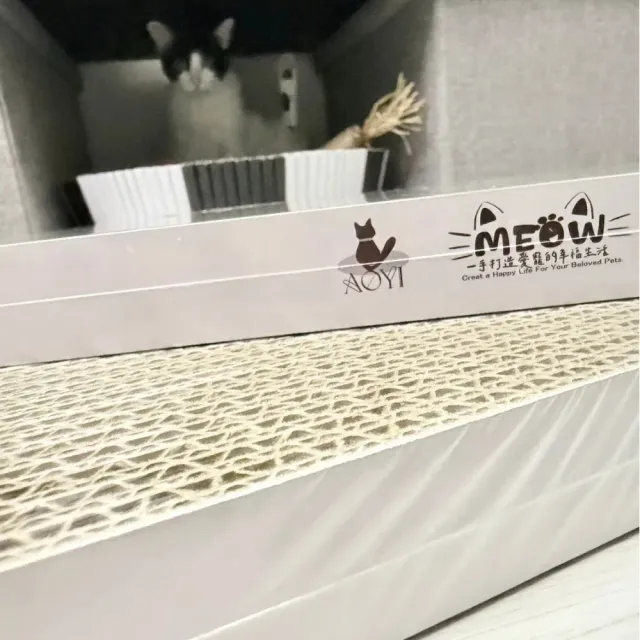 【AOYI奧藝】台製瓦楞紙貓抓板10入L(純天然植物膠貓抓板 奧喵貓抓板 高密度貓抓板 耐抓耐磨 39.5*19*3CM)