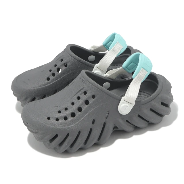 Crocs 洞洞鞋 Echo Clog K 中童 石板灰 波波小克駱格 小朋友 涼拖鞋 休閒鞋 卡駱馳(2081900IE)