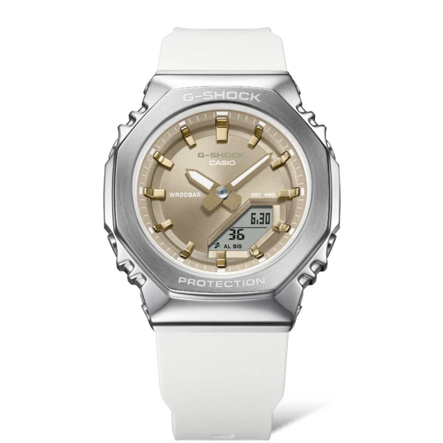 CASIO 卡西歐 G-SHOCK WOMEN/八角金屬外殼系列/40mm/米黃(GM-S2110-7A9)