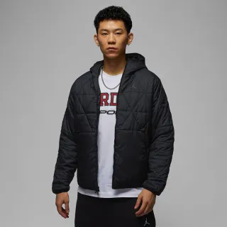 【NIKE 耐吉】防潑水 連帽外套 喬丹 男款 AS M J TF SPRT STMT MDWT JKT 黑色(FZ3163010)