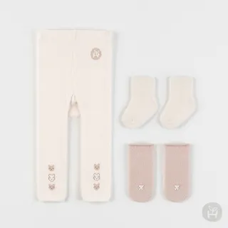 【Happy Prince】Quay秋冬保暖嬰兒童內搭褲襪+中筒襪3件組(寶寶襪子毛襪高筒襪半統襪打底褲)