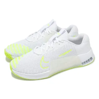 【NIKE 耐吉】訓練鞋 Metcon 9 男鞋 白 螢光綠 健身 重訓 穩定 運動鞋(DZ2617-104)