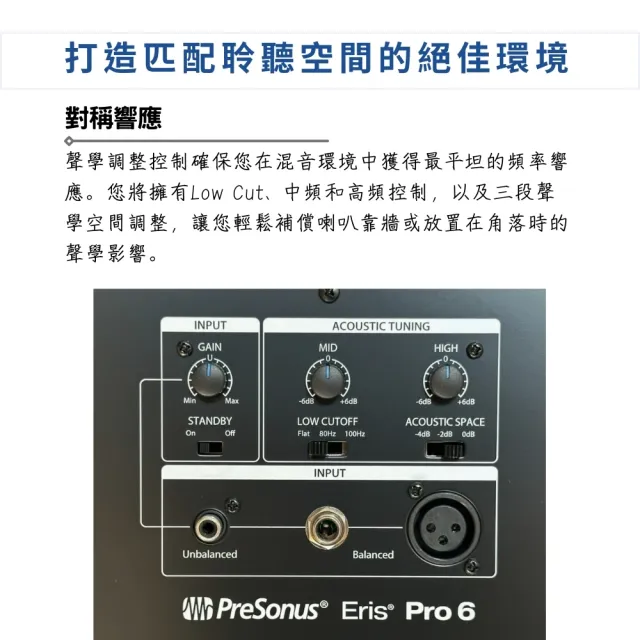 【Presonus】Eris Pro 6 專業級監聽喇叭一對 6.5吋 Dolby Atmos／極致聲學(家用喇叭 錄音室喇叭 Amp)