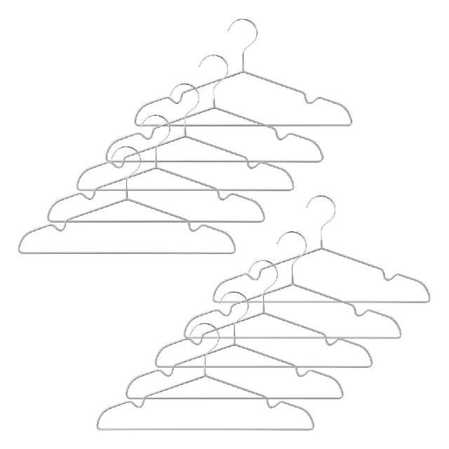 【MUJI 無印良品】不易滑脫鋼製衣架/10支組 約寬41cm