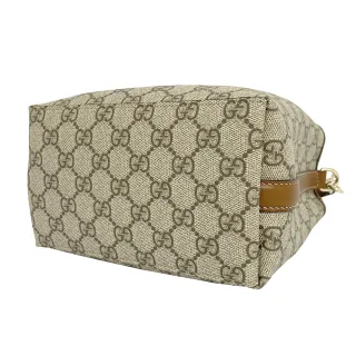 【GUCCI 古馳】815103 經典GG Emblem系列手提斜背兩用水桶包(棕色)
