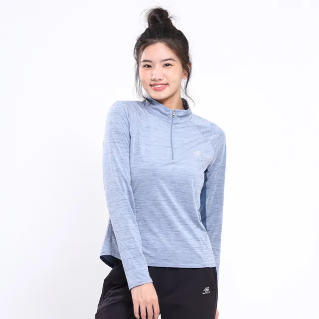 【BATIS 巴帝斯】女透氣運動立領長T- 兩色 - 24AW