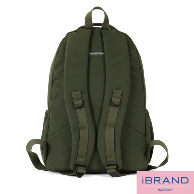 【iBrand】雙11 經典百搭超輕盈多口袋後背包-大(森林綠)