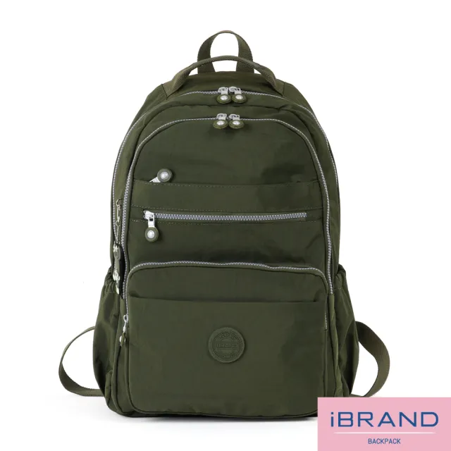 【iBrand】雙11 經典百搭超輕盈多口袋後背包-大(森林綠)