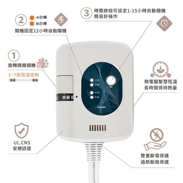雙人恆溫7段定時型電熱毯(NH-3300/NH3300 花色隨機出貨)