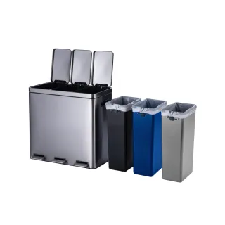 【特力屋】Homezone 緩降分類不鏽鋼垃圾桶(20L+20L+20L)