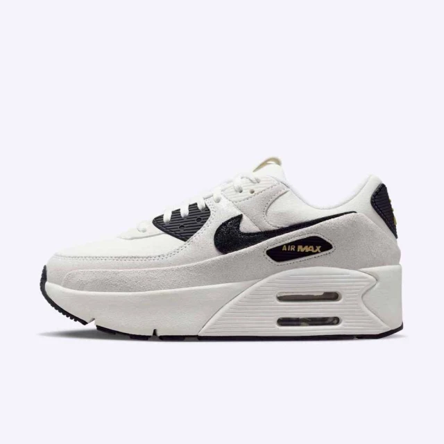 NIKE 耐吉 Air Max 90 Lv8 女 休閒鞋 運動 復古 雙層氣墊 緩震 厚底 白黑金(HQ3497-100)