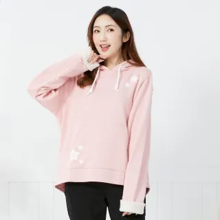 【betty’s 貝蒂思】星星刺繡內刷毛連帽T-shirt(粉色)
