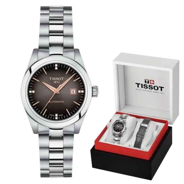 TISSOT 天梭 T-My Lady系列 真鑽典雅機械腕錶/29.3mm(T1320071106601)