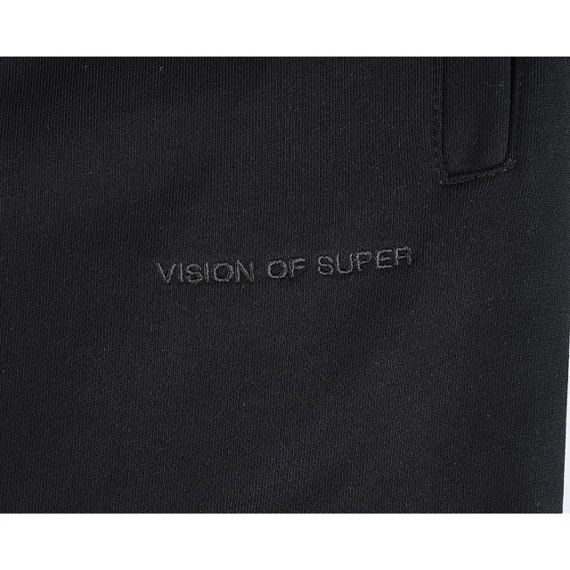 VISION OF SUPER愛心縮寫LOGO塗鴉純棉鬆緊抽繩縮口短褲(男款/黑)