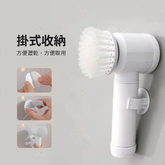 【生活小集】5合1電動清潔刷 升級版 1500mAh 充電款(公司貨 浴室清潔刷 大掃除 清潔用品 洗碗機 鞋刷)