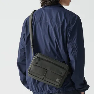 【PORTER INTERNATIONAL】低調奢華MELODY雙層斜背包(靜謐灰)