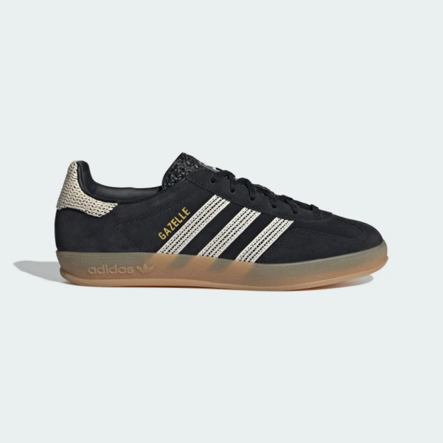 adidas 愛迪達 休閒鞋 女鞋 運動鞋 麂皮 三葉草 GAZELLE INDOOR W OR 黑 JI2755