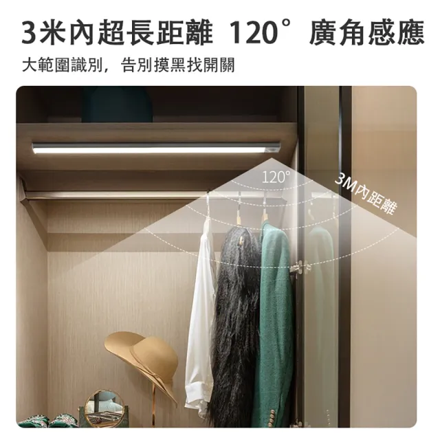 人體感應燈條(20公分 自動感應亮燈 磁吸式固定 Type-C充電 緊急照明 小夜燈)