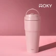 【WOKY 沃廚】買1送1_手提輕芯鈦瓷保冰保溫杯750ml-附矽膠粗吸管(隨行杯/吸管杯/保溫瓶)