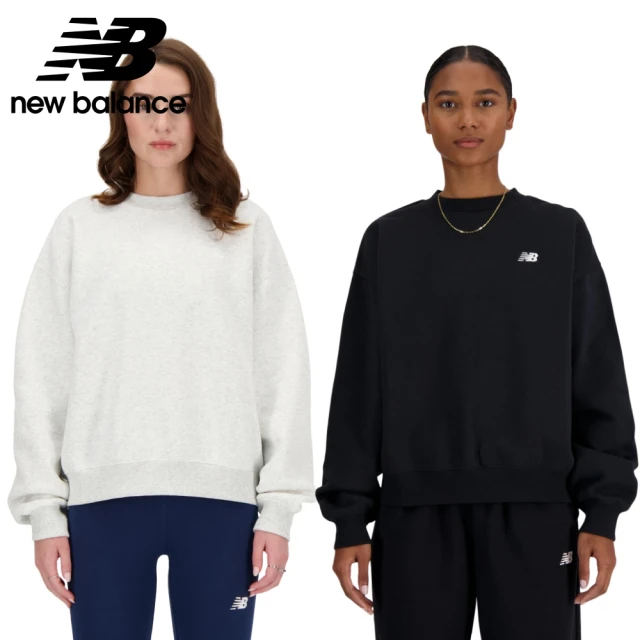 NEW BALANCE NB LOGO長袖上衣_女性_淺灰/黑色_WT41511AHH_WT41511BK(美版 版型偏大)