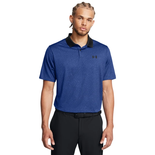 UNDER ARMOUR UA官方直營 男 Performance 3.0 印花短POLO_1377377-432(藍色)