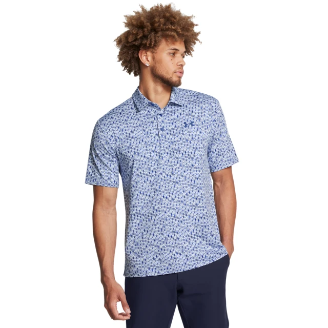 UNDER ARMOUR UA官方直營 男 Playoff 印花短POLO_1378677-464(藍色)