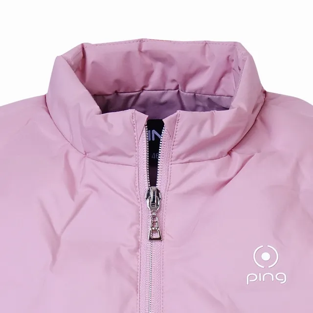 【PING】女款三角型壓棉蓄熱保暖防風防潑水鋪棉背心-紫(GOLF/高爾夫/RB24215-67)