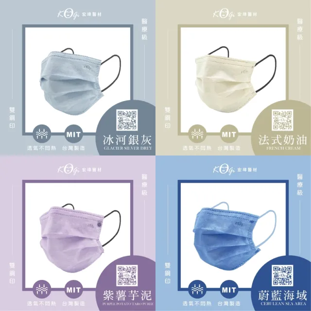 【宏瑋】成人滿版5色混色口罩｜夏日野餐×4盒(一色10入｜50入/盒)