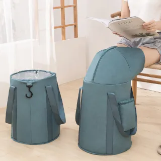 【養生汗蒸】可折疊五層保溫過膝泡腳桶(水袋 儲水桶 釣魚桶 泡腳盆 足浴袋 足浴桶 血液循環 洗腳 護膝)