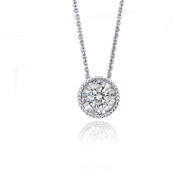 【Luster】99狂購!光環 30分 D/VS  18K 培育鑽 鑽石項鍊(禮物傳遞摯愛閃耀永恆)
