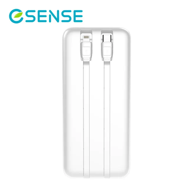 【ESENSE 逸盛】自帶線10000mAh行動電源(Lightning/USB-C/iphone/安卓手機適用) 37-ALO100