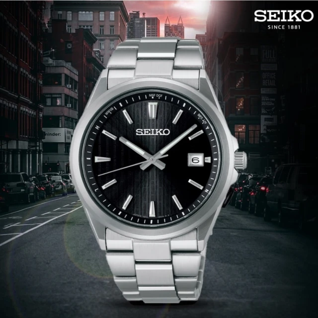 SEIKO 精工 SPIRIT 時尚簡約 太陽能電波手錶-39.8mm黑(7B72-0AK0D/SBTM351J)