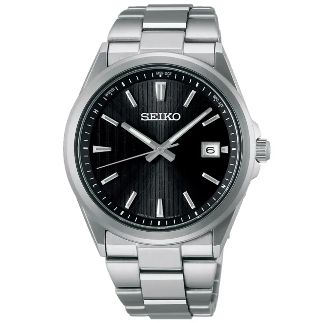 【SEIKO 精工】SPIRIT 時尚簡約 太陽能電波手錶-39.8mm黑(7B72-0AK0D/SBTM351J)