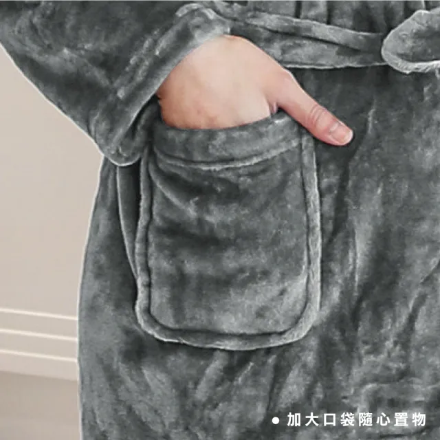 【ONE HOUSE】高質感法蘭絨加長加厚親膚睡袍_2入組(睡衣 睡袍 浴衣 酒店浴袍 吸水浴袍)