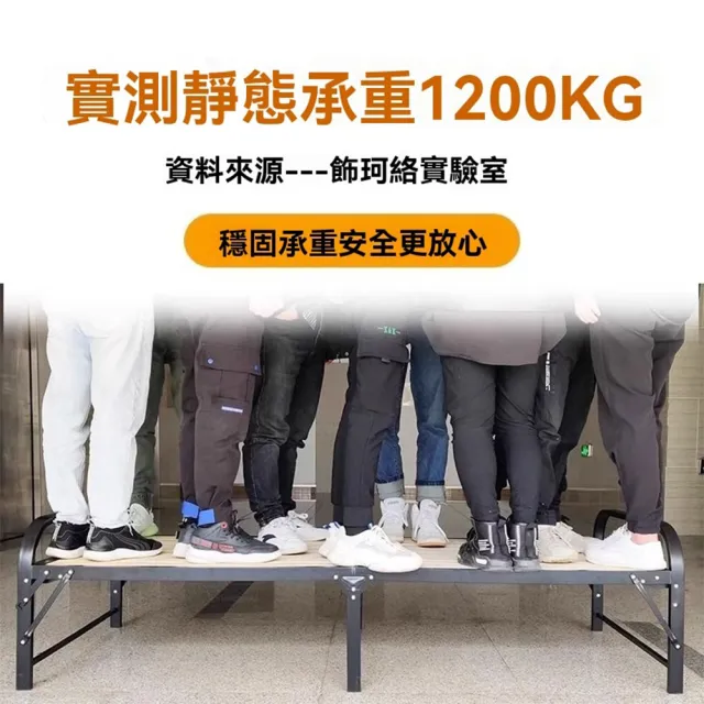【歐德沐】鋼架實木折疊床198*90*36cm 優質松木 加寬加大床架 超強承重(床架 床 午睡床 單人床 預購15天)