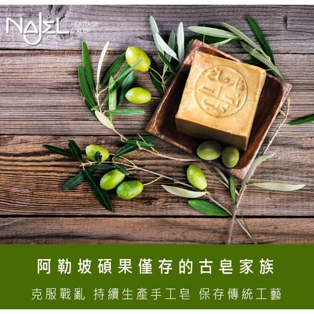 【敘利亞NAJEL】12%月桂油阿勒坡手工古皂香皂肥皂180gx4(總代理公司貨)