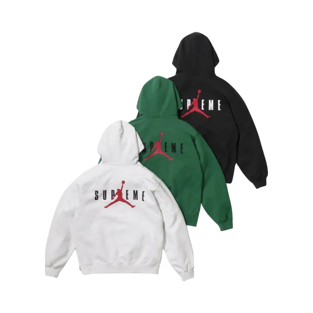 NIKE 耐吉 Supreme x Jordan Hoodie 帽踢 淺灰/綠色 HF0836