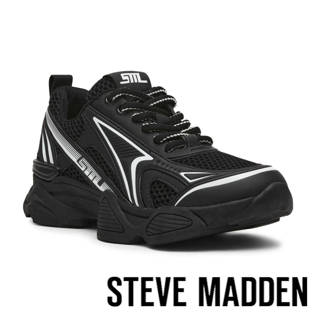 steve madden SPEEDSTER-E 率性透氣運動休閒鞋(黑色)