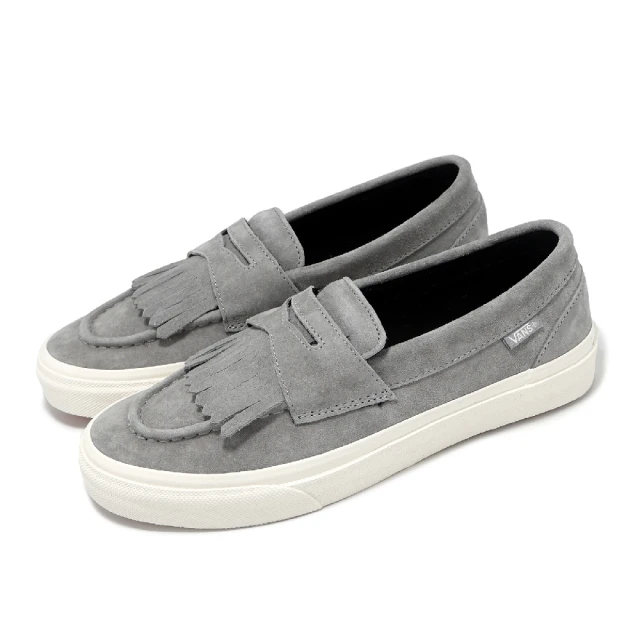 VANS 樂福鞋 V196CF Loafer 男鞋 女鞋 灰 白 日系 麂皮 日本線 可拆式流蘇 休閒鞋(6322840006)