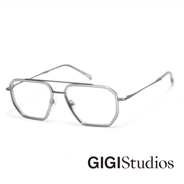 GIGI Studios 復古鈦金飛行員方框光學眼鏡(銀 - SARA-8130/8)