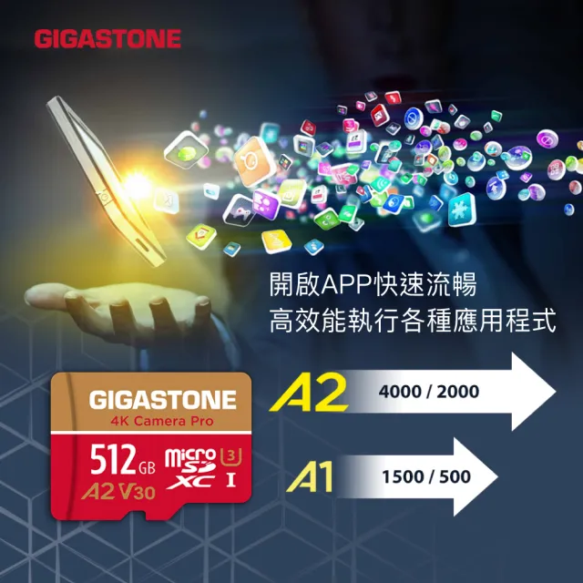 【Gigastone 立達國際】4K Camera Pro microSDXC UHS-Ⅰ U3 A2V30 256GB攝影高速記憶卡-3入組(GoPro/DJI)