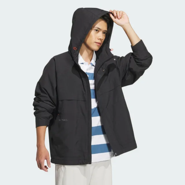 【adidas 愛迪達】TH WARM JKT 黑色 鋪棉 風衣外套 連帽拉鍊 男款 運動 防風 保暖(JI8680)