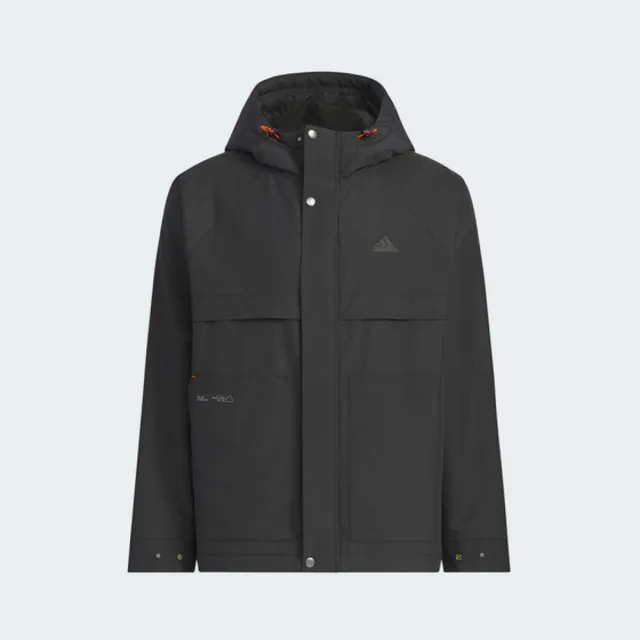 【adidas 愛迪達】TH WARM JKT 黑色 鋪棉 風衣外套 連帽拉鍊 男款 運動 防風 保暖(JI8680)