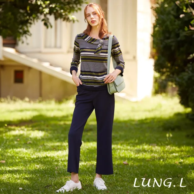 【LUNG.L 林佳樺】LQ77E藍色修身直筒彈性女裝長褲(秋冬新品)