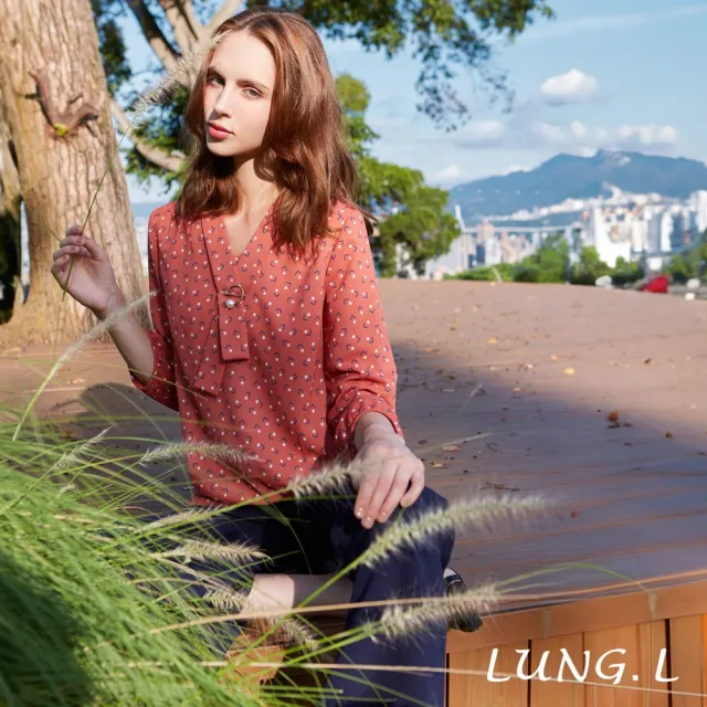 【LUNG.L 林佳樺】LQ77E藍色修身直筒彈性女裝長褲(秋冬新品)
